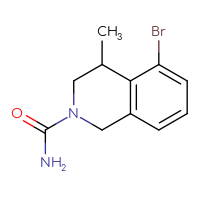 Chemical structure of 5-bromo-4-methyl-1,2,3,4-tetrahydroisoquinoline-2-carboxamide - CSSB21432566285