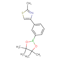 Chemical structure of 2-methyl-4-[3-(4,4,5,5-tetramethyl-1,3,2-dioxaborolan-2-yl)phenyl]-1,3-thiazole - CSSB06584798443