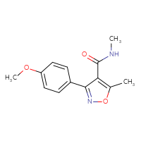 Chemical structure of 3-(4-methoxyphenyl)-N,5-dimethyl-1,2-oxazole-4-carboxamide - CSSB21043405566