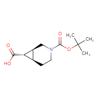 Chemical structure of (1S,6R,7S)-3-[(tert-butoxy)carbonyl]-3-azabicyclo[4.1.0]heptane-7-carboxylic acid - CSSB20621799660