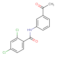 Chemical structure of N-(3-acetylphenyl)-2,4-dichlorobenzamide - CSSB00020595151