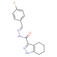 Chemical structure of N'-[(E)-(4-fluorophenyl)methylidene]-4,5,6,7-tetrahydro-1H-indazole-3-carbohydrazide - CSSB00132654845