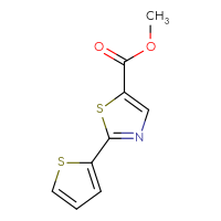 Chemical structure of methyl 2-(thiophen-2-yl)-1,3-thiazole-5-carboxylate - CSSB00011790215