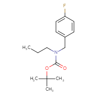 Chemical structure of tert-butyl N-[(4-fluorophenyl)methyl]-N-propylcarbamate - CSSB00000064815