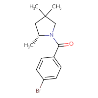 Chemical structure of (2R)-1-(4-bromobenzoyl)-2,4,4-trimethylpyrrolidine - CSSB02499647465
