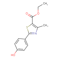 Chemical structure of ethyl 2-(4-hydroxyphenyl)-4-methyl-1,3-thiazole-5-carboxylate - CSSB00000396905