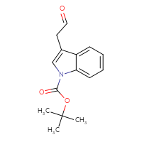 Chemical structure of tert-butyl 3-(2-oxoethyl)-1H-indole-1-carboxylate - CSSB00010409836