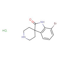 Chemical structure of 7-bromo-1,2-dihydrospiro[indole-3,4'-piperidin]-2-one hydrochloride - CSSB00010124616