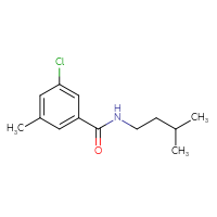 Chemical structure of 3-chloro-5-methyl-N-(3-methylbutyl)benzamide - CSSB01994211324