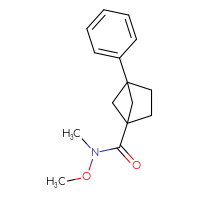 Chemical structure of N-methoxy-N-methyl-4-phenylbicyclo[2.1.1]hexane-1-carboxamide - CSSB02271961060