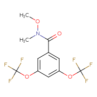 Chemical structure of N-methoxy-N-methyl-3,5-bis(trifluoromethoxy)benzamide - CSSB21224767044