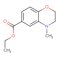Chemical structure of ethyl 4-methyl-3,4-dihydro-2H-1,4-benzoxazine-6-carboxylate - CSSB00032720338