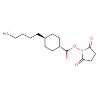 Chemical structure of 2,5-dioxopyrrolidin-1-yl (1s,4r)-4-pentylcyclohexane-1-carboxylate - CSSB06835375540