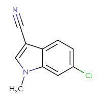 Chemical structure of 6-chloro-1-methyl-1H-indole-3-carbonitrile - CSSB00010316941