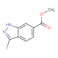 Chemical structure of methyl 3-iodo-1H-indazole-6-carboxylate - CSSB00010186053