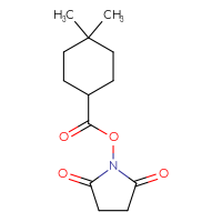 Chemical structure of 2,5-dioxopyrrolidin-1-yl 4,4-dimethylcyclohexane-1-carboxylate - CSSB02175914574