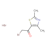 Chemical structure of 2-bromo-1-(2,4-dimethyl-1,3-thiazol-5-yl)ethan-1-one hydrobromide - CSSB00102738796