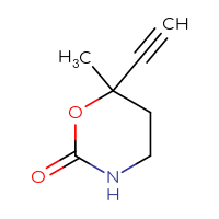 Chemical structure of 6-ethynyl-6-methyl-1,3-oxazinan-2-one - CSSB21432535701