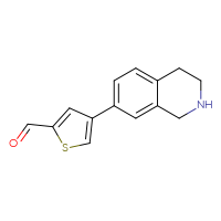 Chemical structure of 4-(1,2,3,4-tetrahydroisoquinolin-7-yl)thiophene-2-carbaldehyde - CSSB06590142252