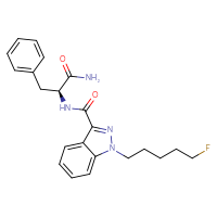 Chemical structure of (2S)-2-{[1-(5-fluoropentyl)-1H-indazol-3-yl]formamido}-3-phenylpropanamide - CSSB02515455772