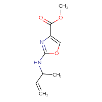 Chemical structure of methyl 2-[(but-3-en-2-yl)amino]-1,3-oxazole-4-carboxylate - CSSB06749902503