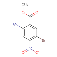 Chemical structure of methyl 2-amino-5-bromo-4-nitrobenzoate - CSSB00011081216