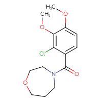 Chemical structure of 4-(2-chloro-3,4-dimethoxybenzoyl)-1,4-oxazepane - CSSB01446104741