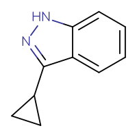 Chemical structure of 3-cyclopropyl-1H-indazole - CSSB00009864879