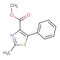 Chemical structure of methyl 2-methyl-5-phenyl-1,3-thiazole-4-carboxylate - CSSB00012357523