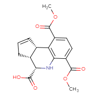 Chemical structure of (3aR,4S,9bS)-6,9-bis(methoxycarbonyl)-3H,3aH,4H,5H,9bH-cyclopenta[c]quinoline-4-carboxylic acid - CSSB00138414112