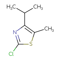 Chemical structure of 2-chloro-5-methyl-4-(propan-2-yl)-1,3-thiazole - CSSB00011774323