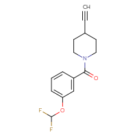 Chemical structure of 1-[3-(difluoromethoxy)benzoyl]-4-ethynylpiperidine - CSSB02028493754