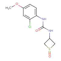 Chemical structure of 1-(2-chloro-4-methoxyphenyl)-3-(1-oxo-1λ⁴-thietan-3-yl)urea - CSSB08751920769