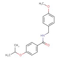 Chemical structure of N-[(4-methoxyphenyl)methyl]-4-(propan-2-yloxy)benzamide - CSSB00046190436