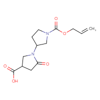 Chemical structure of 5-oxo-1'-[(prop-2-en-1-yloxy)carbonyl]-[1,3'-bipyrrolidine]-3-carboxylic acid - CSSB03496560635