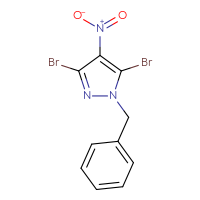 Chemical structure of 1-benzyl-3,5-dibromo-4-nitro-1H-pyrazole - CSSB00010219368
