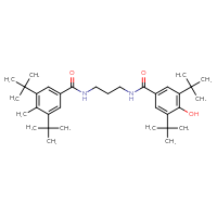 Chemical structure of 3,5-di-tert-butyl-N-{3-[(3,5-di-tert-butyl-4-methylphenyl)formamido]propyl}-4-hydroxybenzamide - CSSB02235355701