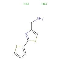 Chemical structure of 1-[2-(thiophen-2-yl)-1,3-thiazol-4-yl]methanamine dihydrochloride - CSSB20504682614