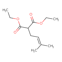 Chemical structure of 1,3-diethyl 2-(3-methylbut-2-en-1-yl)propanedioate - CSSB00012577411