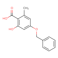 Chemical structure of 4-(benzyloxy)-2-hydroxy-6-methylbenzoic acid - CSSB00054253100