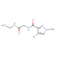 Chemical structure of 2-[(4-bromo-1-methyl-1H-pyrazol-3-yl)formamido]-N-ethylacetamide - CSSB00018241519
