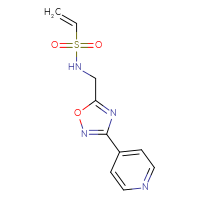 Chemical structure of N-{[3-(pyridin-4-yl)-1,2,4-oxadiazol-5-yl]methyl}ethene-1-sulfonamide - CSSB21332124581
