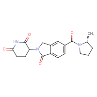 Chemical structure of 3-{5-[(2R)-2-methylpyrrolidine-1-carbonyl]-1-oxo-2,3-dihydro-1H-isoindol-2-yl}piperidine-2,6-dione - CSSB01154544108