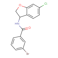 Chemical structure of 3-bromo-N-(6-chloro-2,3-dihydro-1-benzofuran-3-yl)benzamide - CSSB06681099928