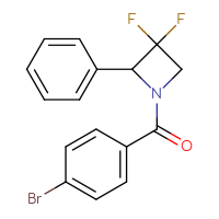 Chemical structure of 1-(4-bromobenzoyl)-3,3-difluoro-2-phenylazetidine - CSSB15353535006