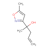 Chemical structure of 2-(5-methyl-1,2-oxazol-3-yl)pent-4-en-2-ol - CSSB20647288088