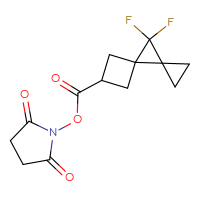 Chemical structure of 2,5-dioxopyrrolidin-1-yl 8,8-difluorodispiro[2.0.3⁴.1³]octane-6-carboxylate - CSSB02254889273