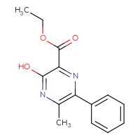 Chemical structure of ethyl 3-hydroxy-5-methyl-6-phenylpyrazine-2-carboxylate - CSSB06584112258