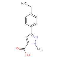 Chemical structure of 3-(4-ethylphenyl)-1-methyl-1H-pyrazole-5-carboxylic acid - CSSB00015201133