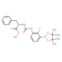 Chemical structure of methyl (2S)-2-({[2-chloro-3-(4,4,5,5-tetramethyl-1,3,2-dioxaborolan-2-yl)phenyl]carbamoyl}amino)-3-phenylpropanoate - CSSB21332093567
